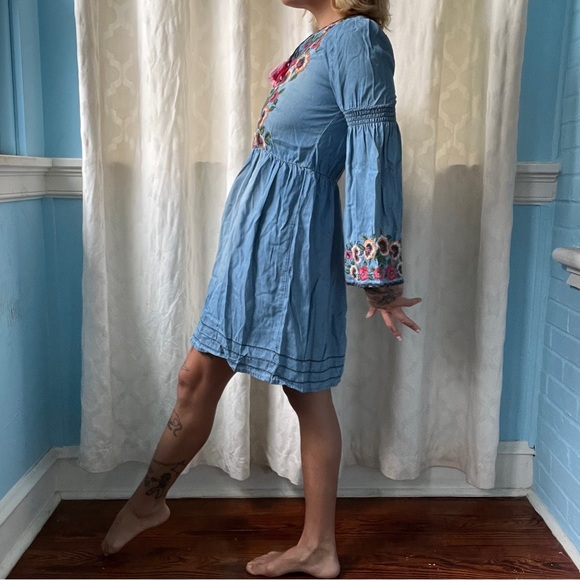 blu & blue [kid] gorgeous embroidered western dress size adult small [kids xxxl] - Picture 3 of 5